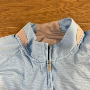 Johnnie-O Performance Steffen Quarter Zip Malibu Blue Size Large UPF 50 Golf